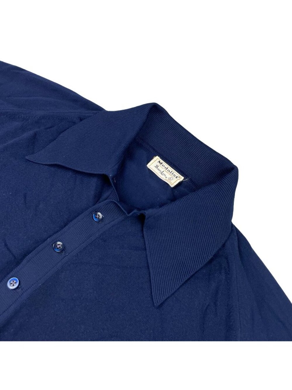 VTG 60's Medalist Men's Ban-Lon S/S Knit Polo Shirt/Sweater Navy Blue • Large